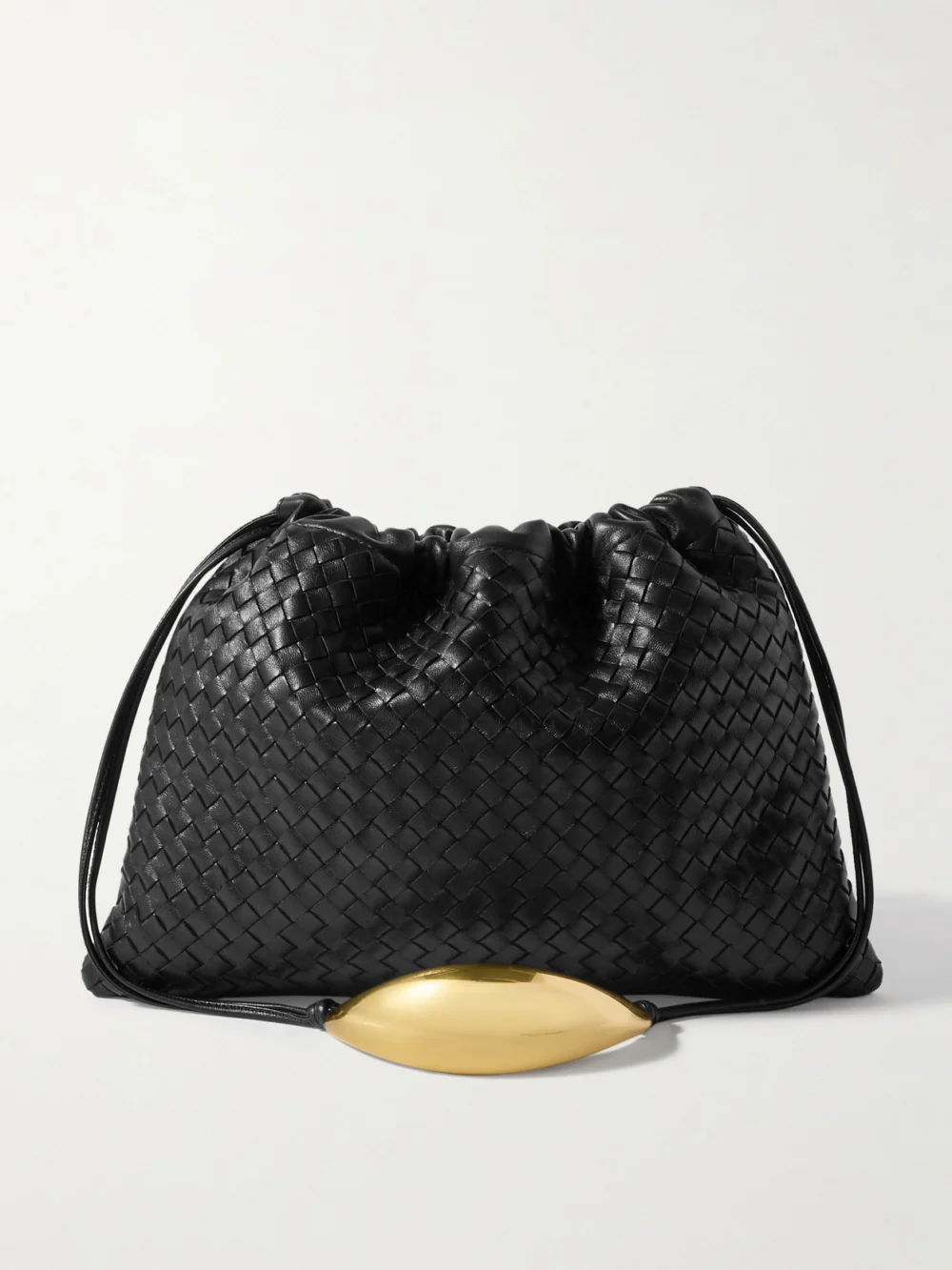 Bottega Veneta Dustbag Embellished Intrecciato Leather Pouch in black