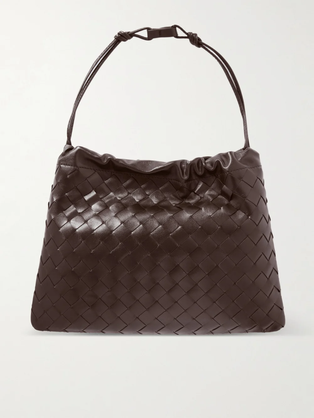 Back view of the Bottega Veneta Dustbag Intrecciato Leather Pouch