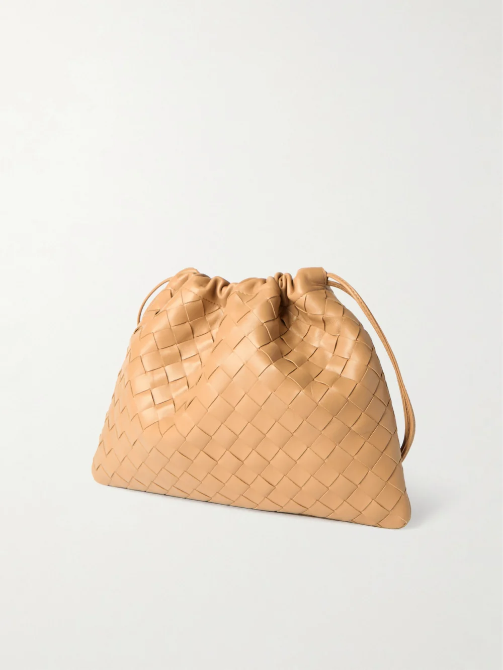 Back view of the Bottega Veneta Dustbag Intrecciato Leather Pouch
