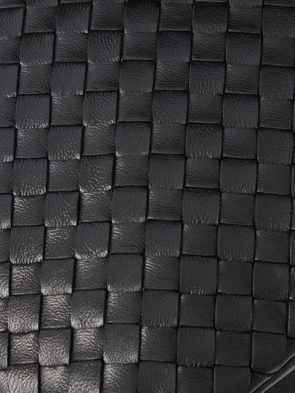 Close-up detail of the Bottega Veneta Gemellini Intrecciato Leather Shoulder Bag