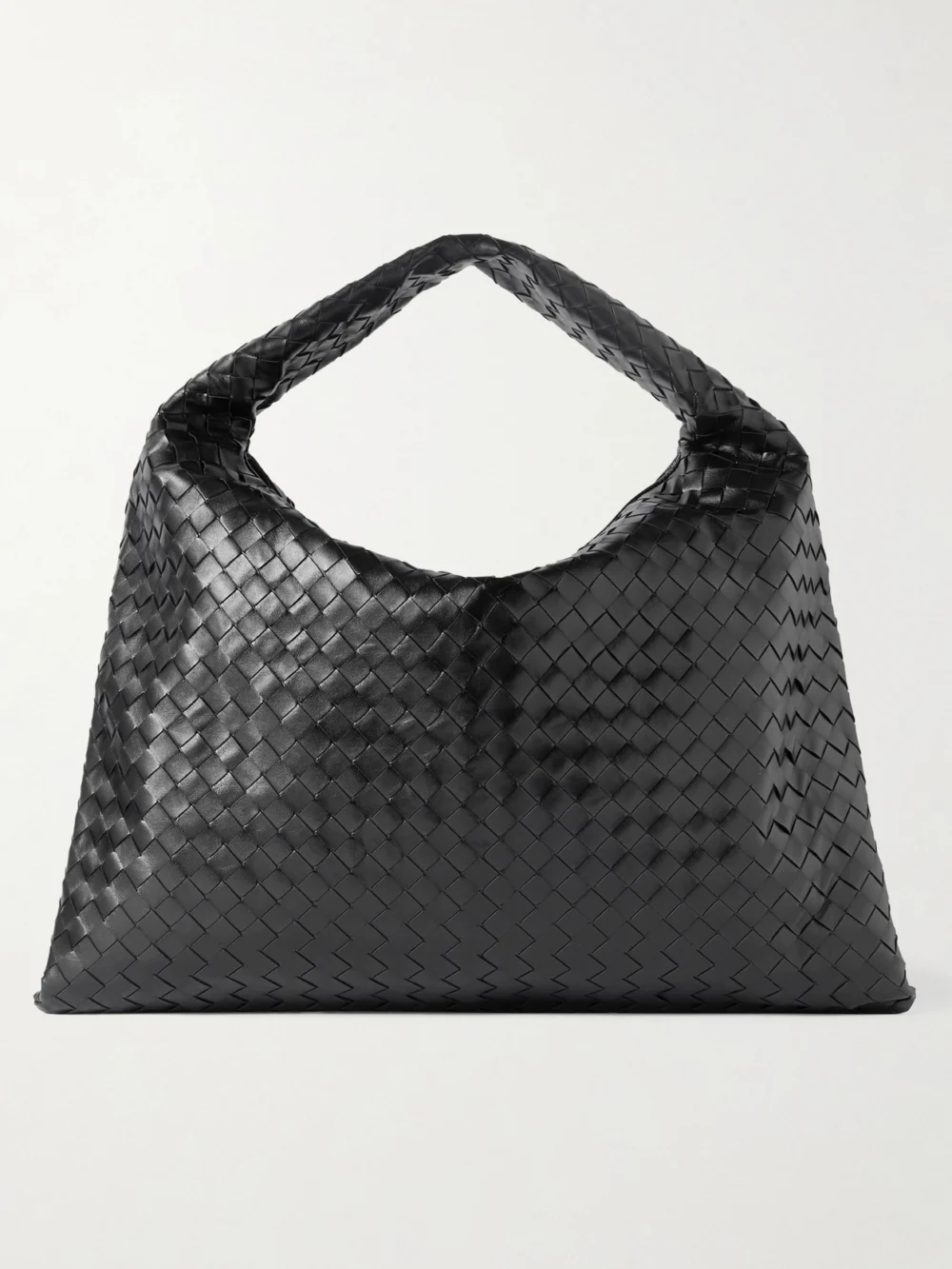 Bottega Veneta Hop Large Intrecciato Leather Tote in black