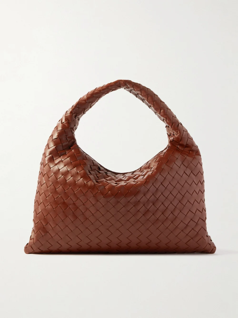 Bottega Veneta Hop Medium Intrecciato Leather Tote in brown
