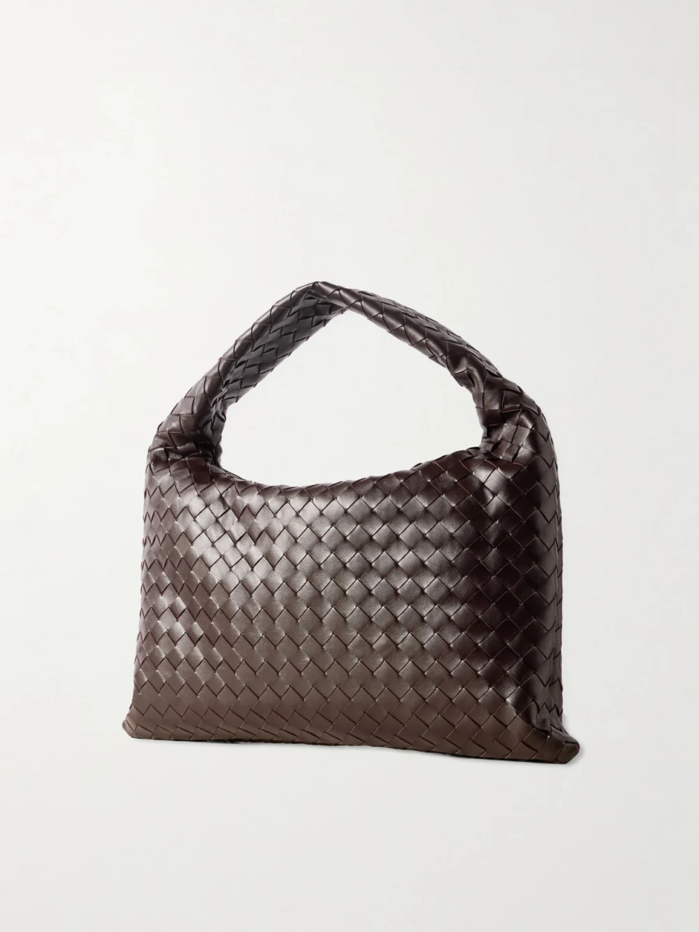 Back view of the Bottega Veneta Hop Small Intrecciato Leather Tote