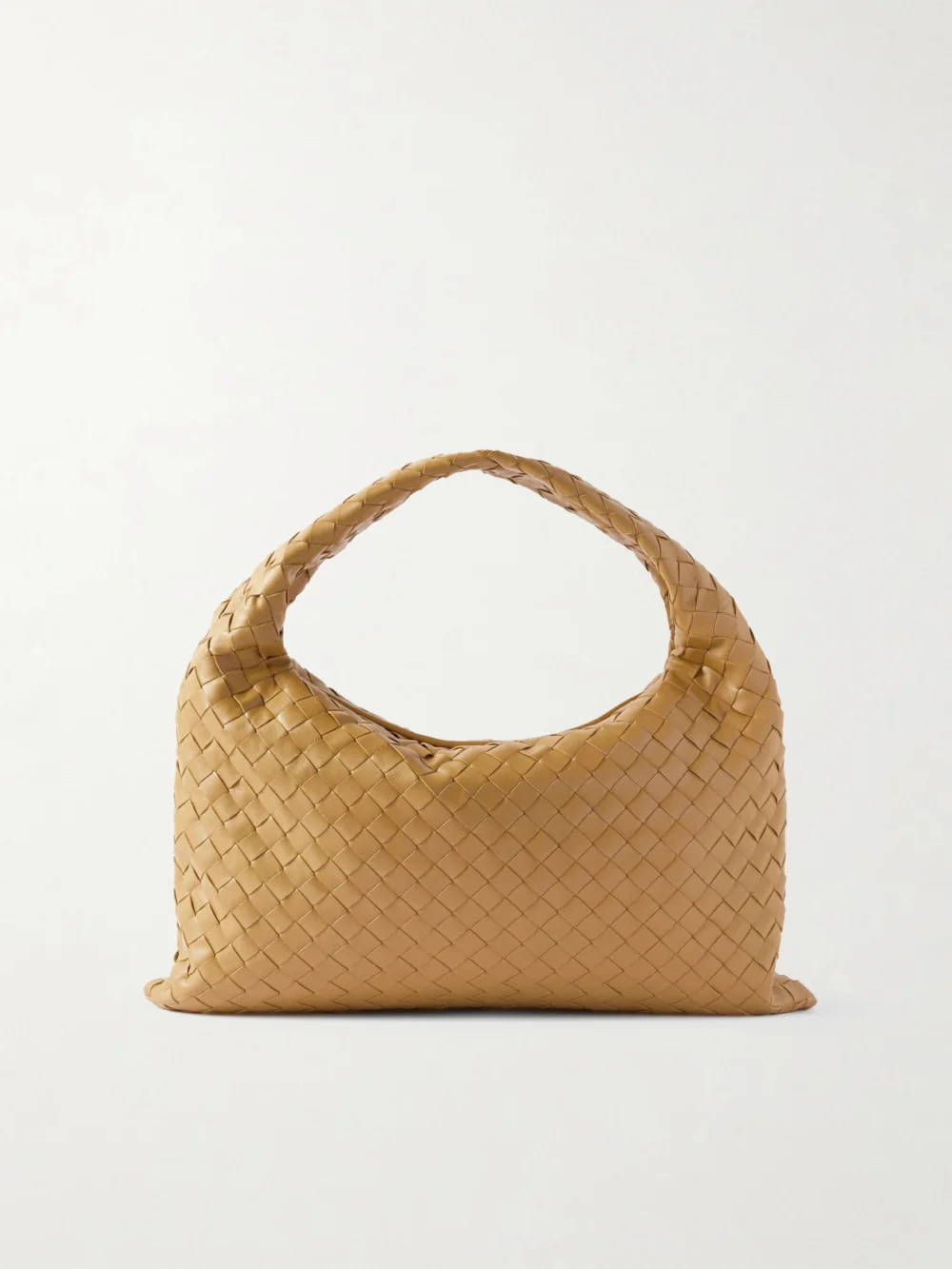 Bottega Veneta Hop Small Intrecciato Leather Tote in light brown