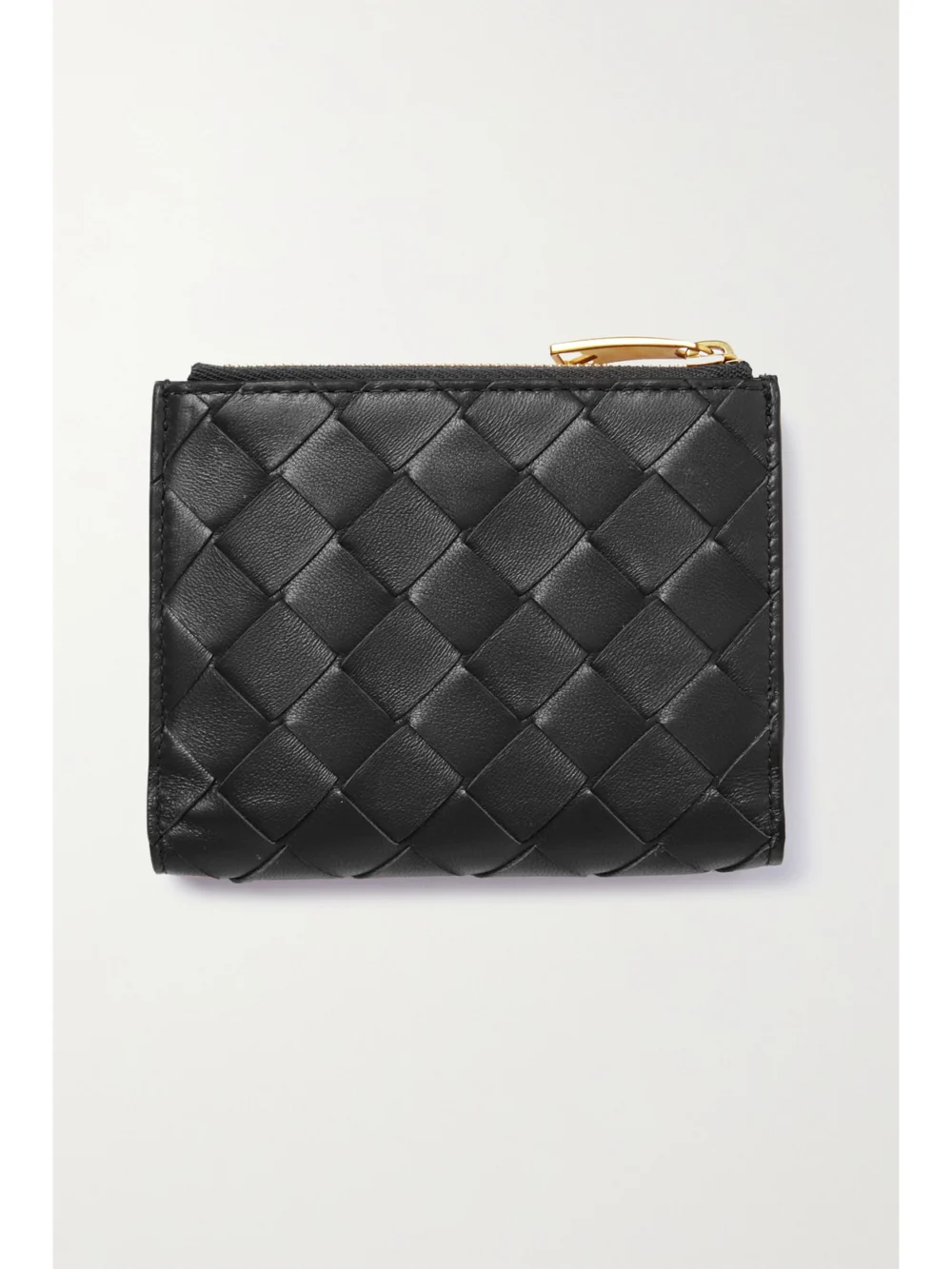 Back view of the Bottega Veneta Intrecciato 15 Leather Wallet