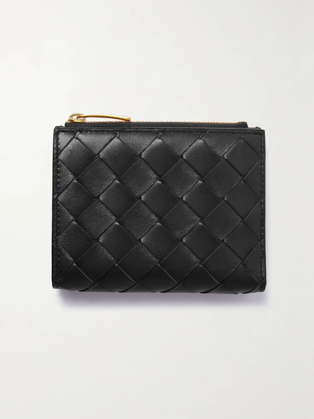 Bottega Veneta Intrecciato 15 Leather Wallet in black