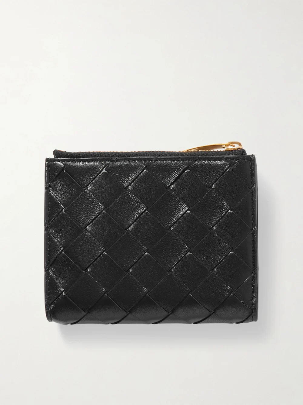 Back view of the Bottega Veneta Intrecciato Leather Wallet