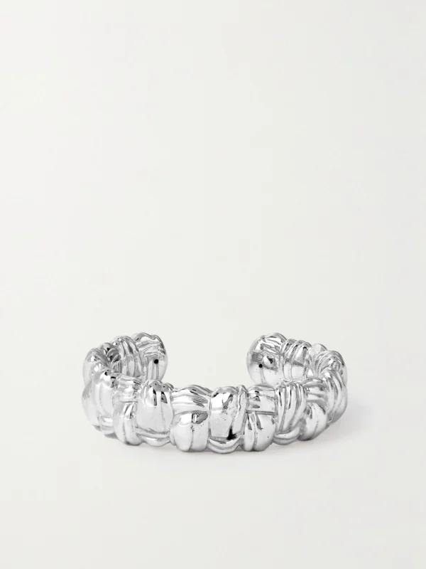 Bottega Veneta Intrecciato Silver Cuff