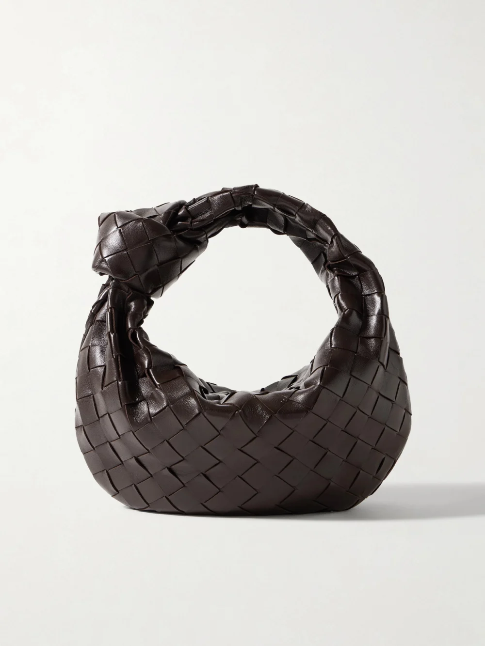 Bottega Veneta Jodie Mini Intrecciato Leather Tote in chocolate