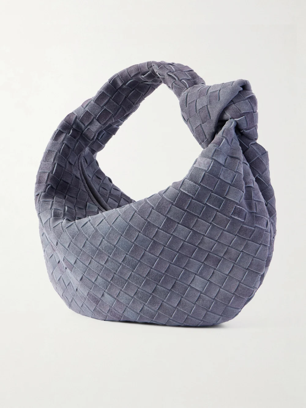 Back view of the Bottega Veneta Jodie Small Intrecciato Suede Tote