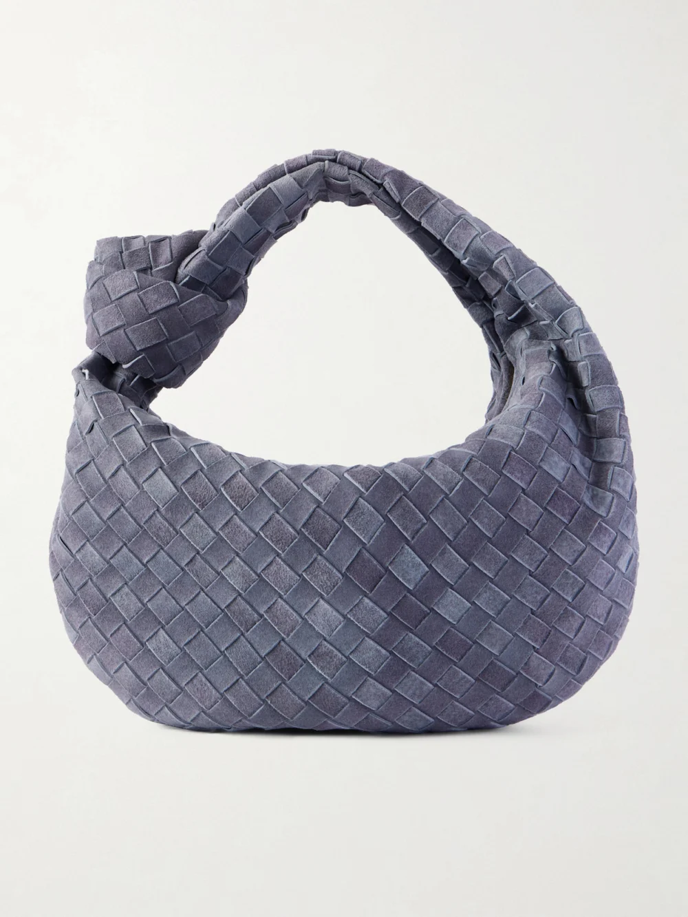 Bottega Veneta Jodie Small Intrecciato Suede Tote in blue