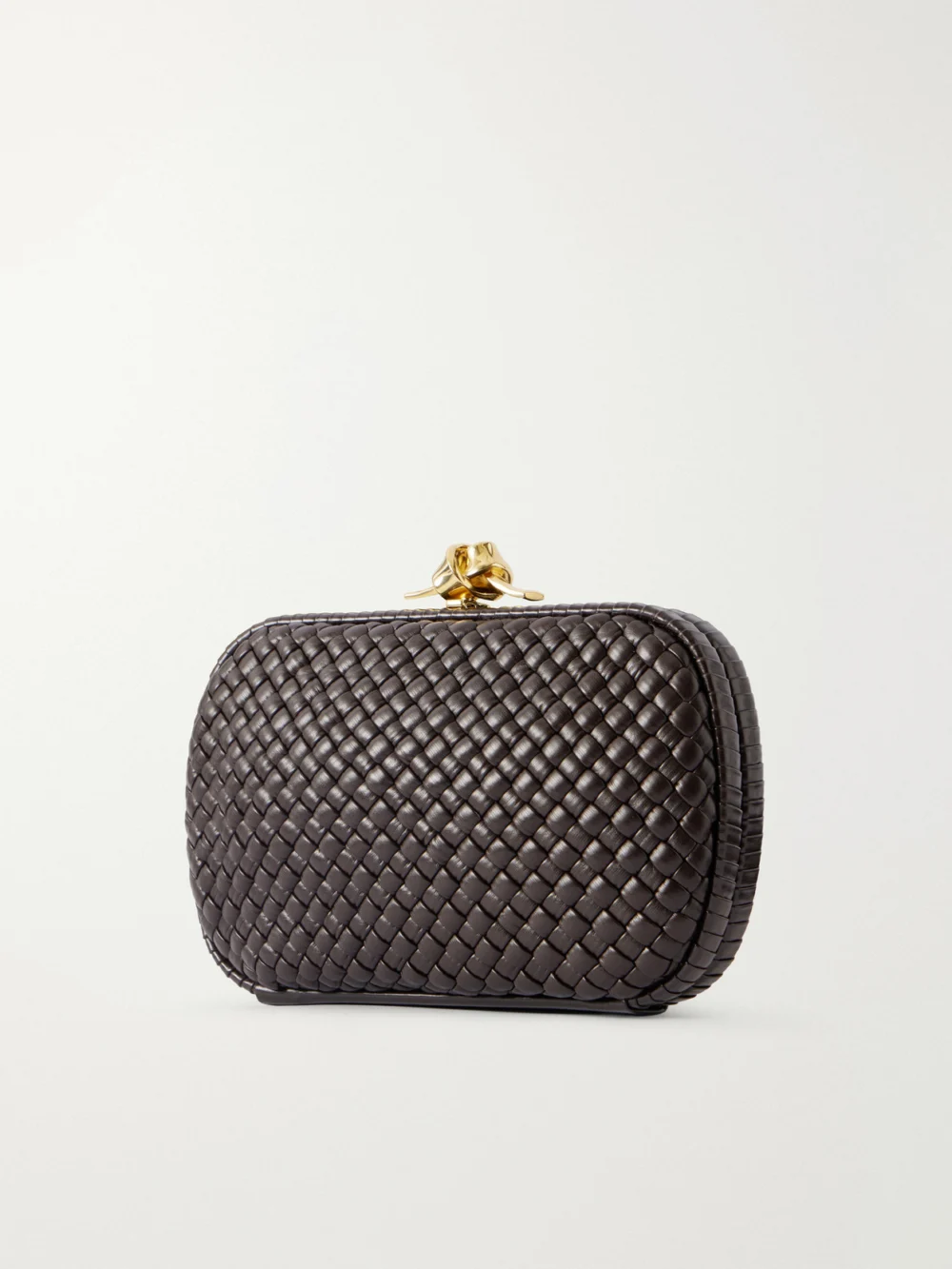 Back view of the Bottega Veneta Knot Intrecciato Leather Clutch