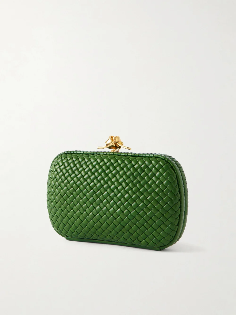 Back view of the Bottega Veneta Knot Intrecciato Leather Clutch