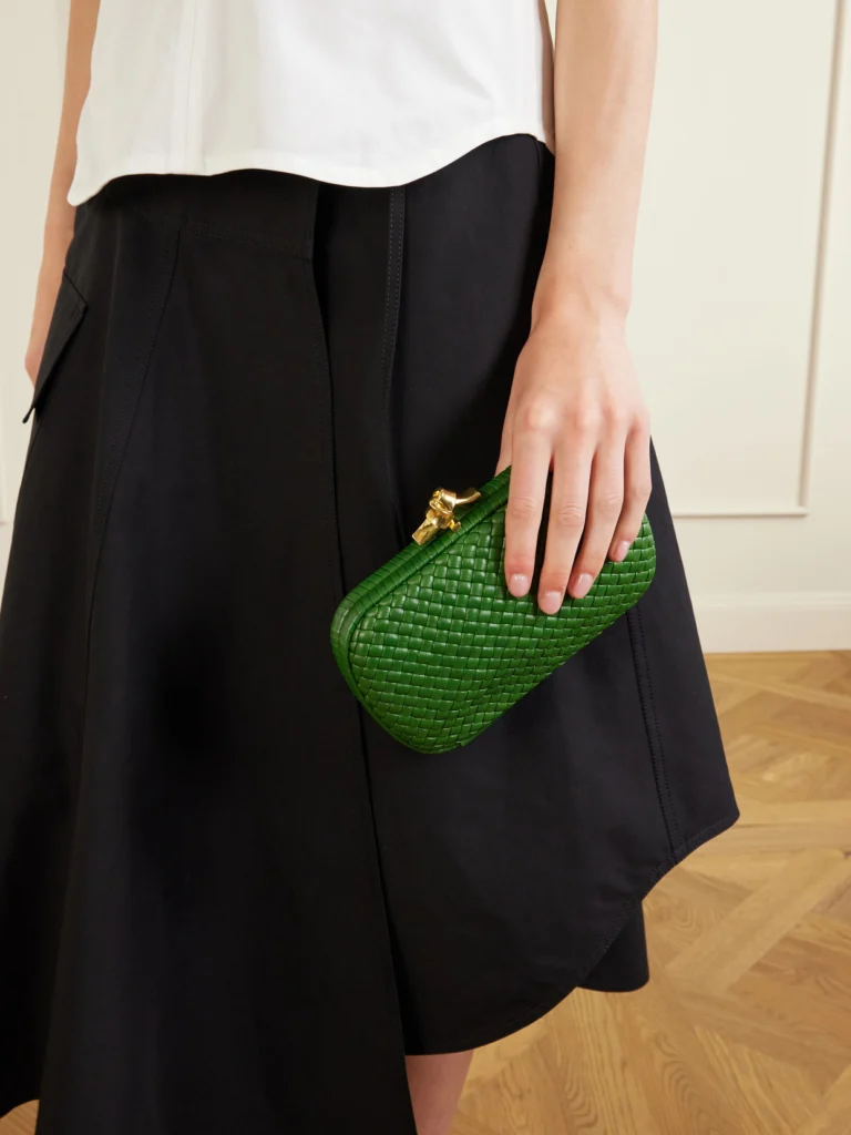 Bottega Veneta Knot Intrecciato Leather Clutch
