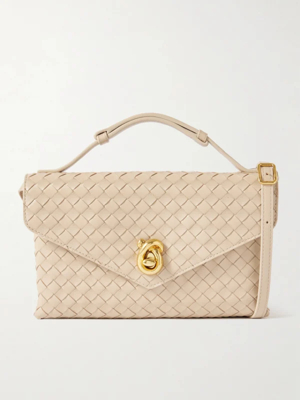 Bottega Veneta Knot Lock Medium Intrecciato Leather Top-handle Bag