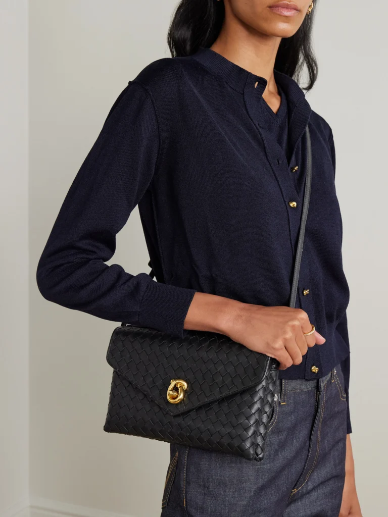 Bottega Veneta Knot Lock Medium Intrecciato Leather Top-handle Bag