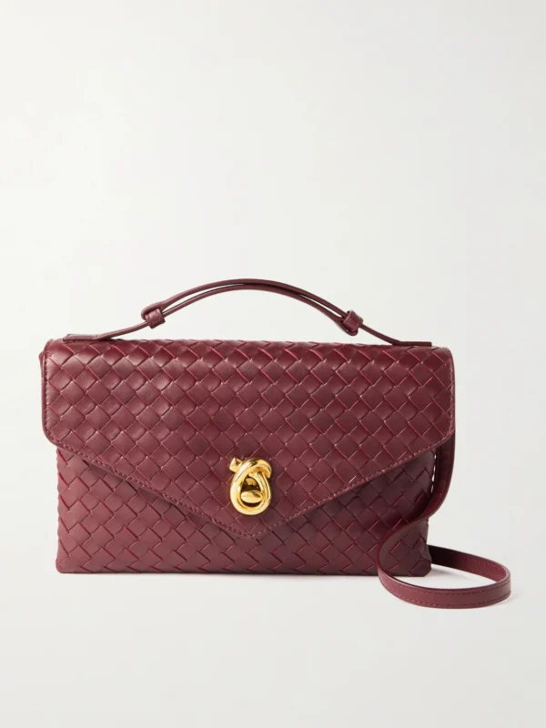 Bottega Veneta Knot Lock Medium Intrecciato Leather Top-handle Bag