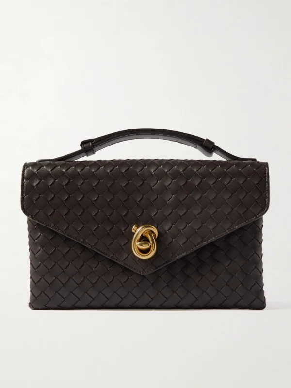 Bottega Veneta Knot Lock Medium Intrecciato Leather Top-handle Bag