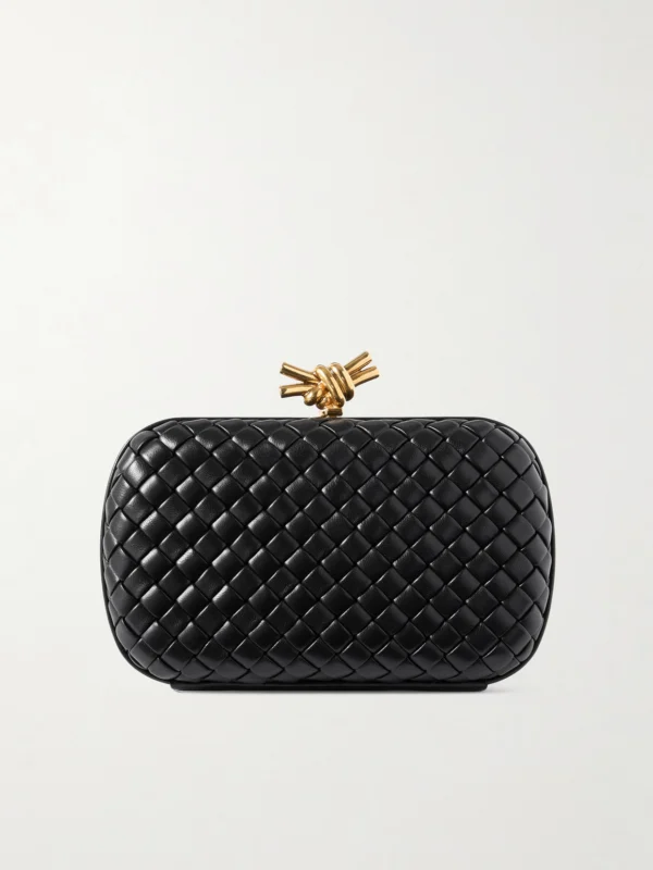 Bottega Veneta Knot Padded Intrecciato Leather Clutch