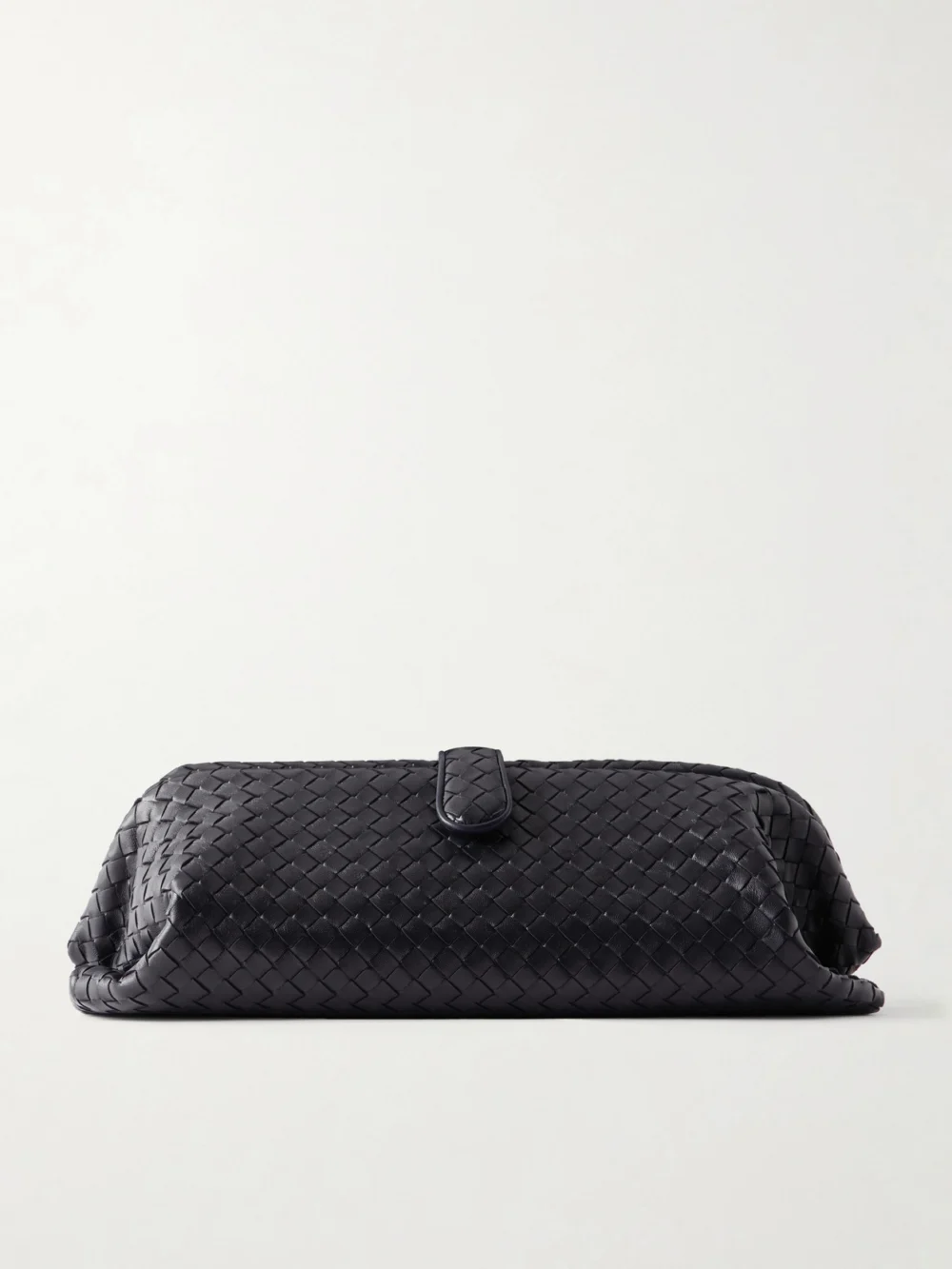 Bottega Veneta Lauren 1979 Intrecciato Leather Clutch in navy
