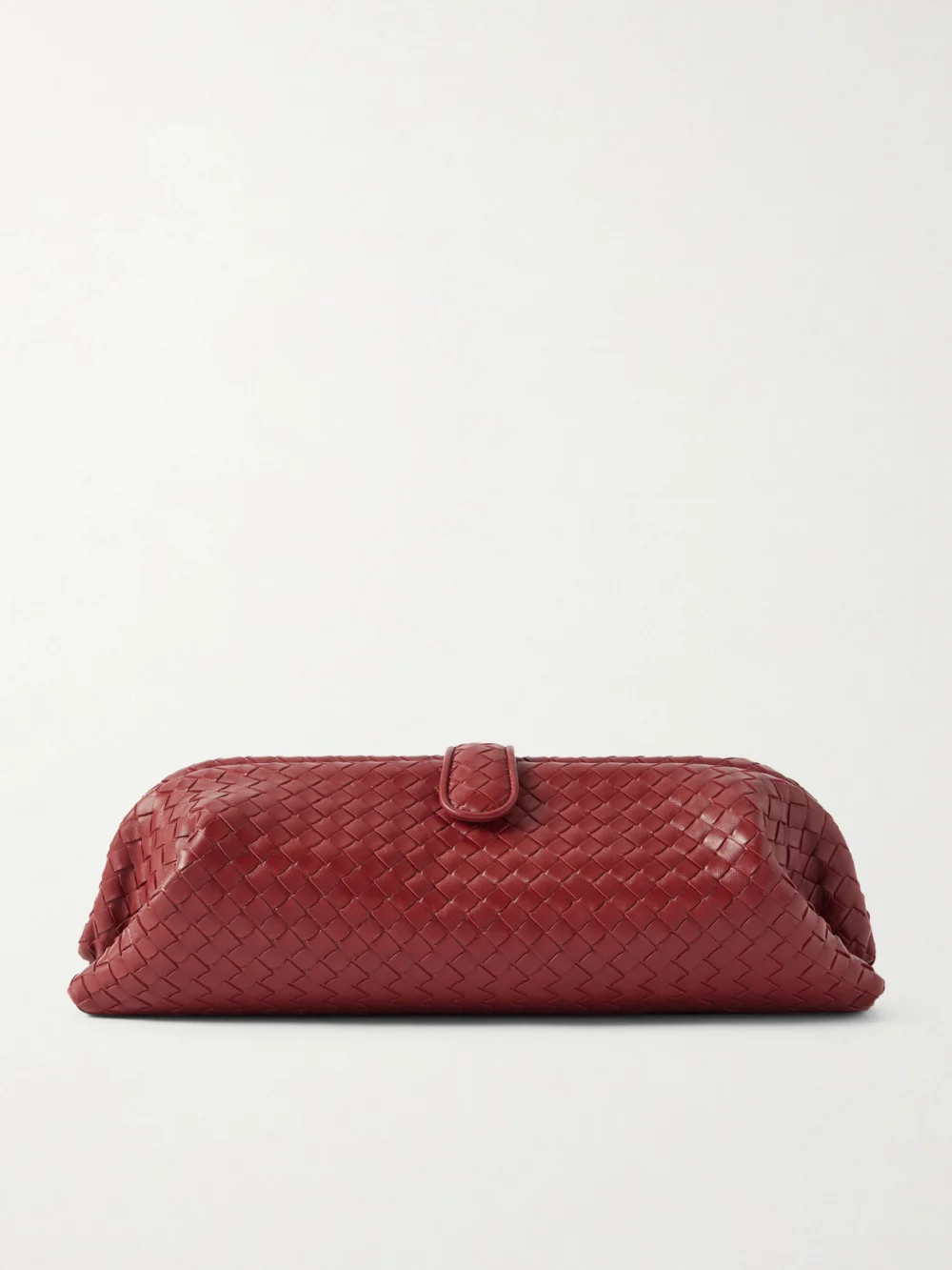 Bottega Veneta Lauren 1979 Intrecciato Leather Clutch in red