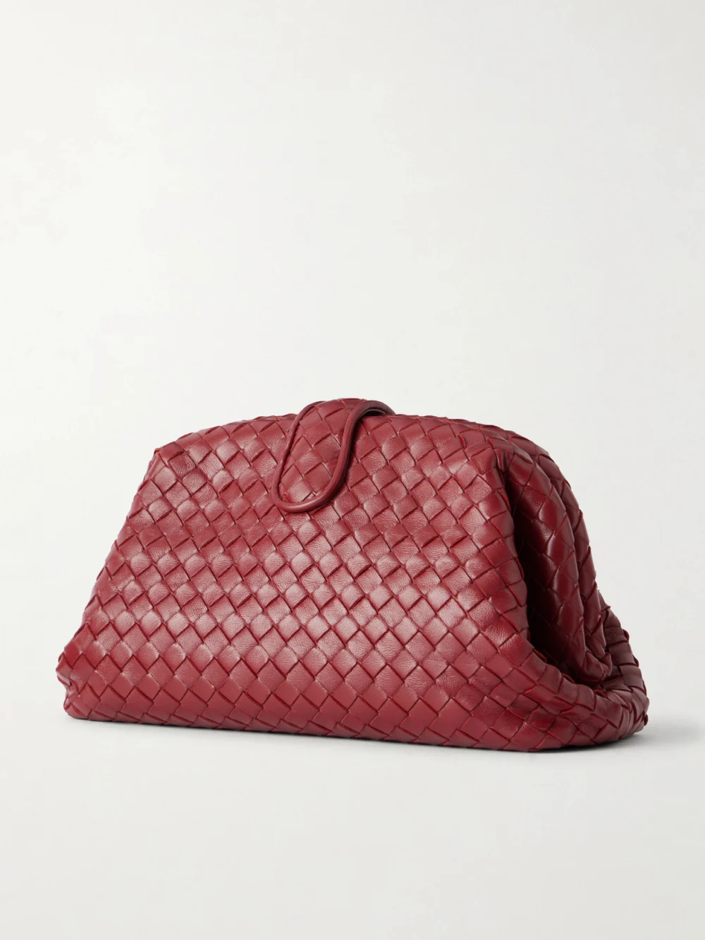 Back view of the Bottega Veneta Lauren 1980 Intrecciato Leather Clutch
