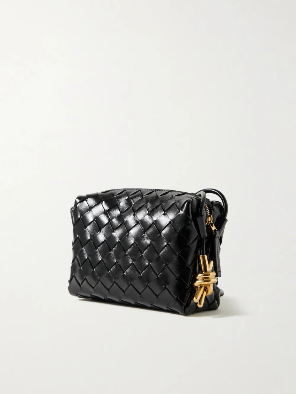 Back view of the Bottega Veneta Loop Mini Intrecciato Leather Shoulder Bag