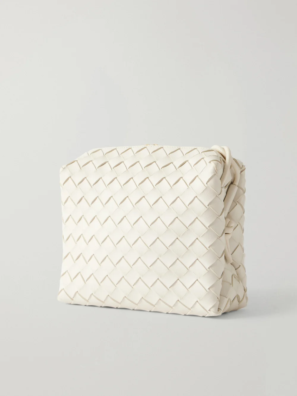 Back view of the Bottega Veneta Loop Small Intrecciato Leather Shoulder Bag