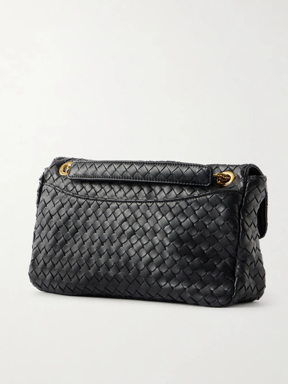 Back view of the Bottega Veneta Madison Intrecciato Leather Shoulder Bag
