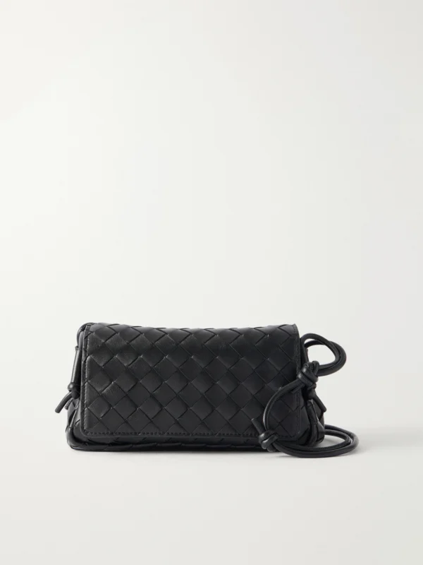 Bottega Veneta Notturno Intrecciato Leather Shoulder Bag