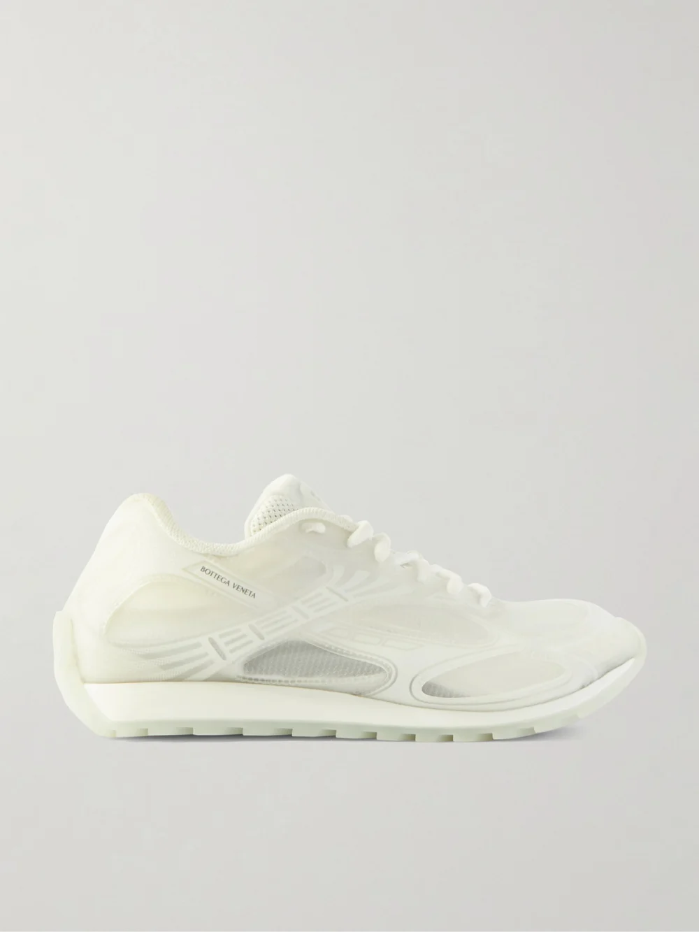 Bottega Veneta Orbit Rubber and Mesh Sneakers in white