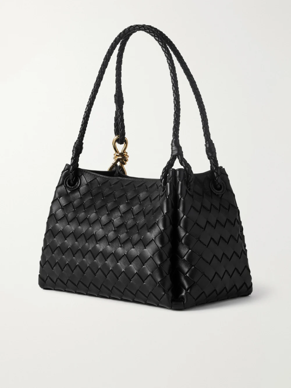 Back view of the Bottega Veneta Parachute Medium Intrecciato Leather Shoulder Bag