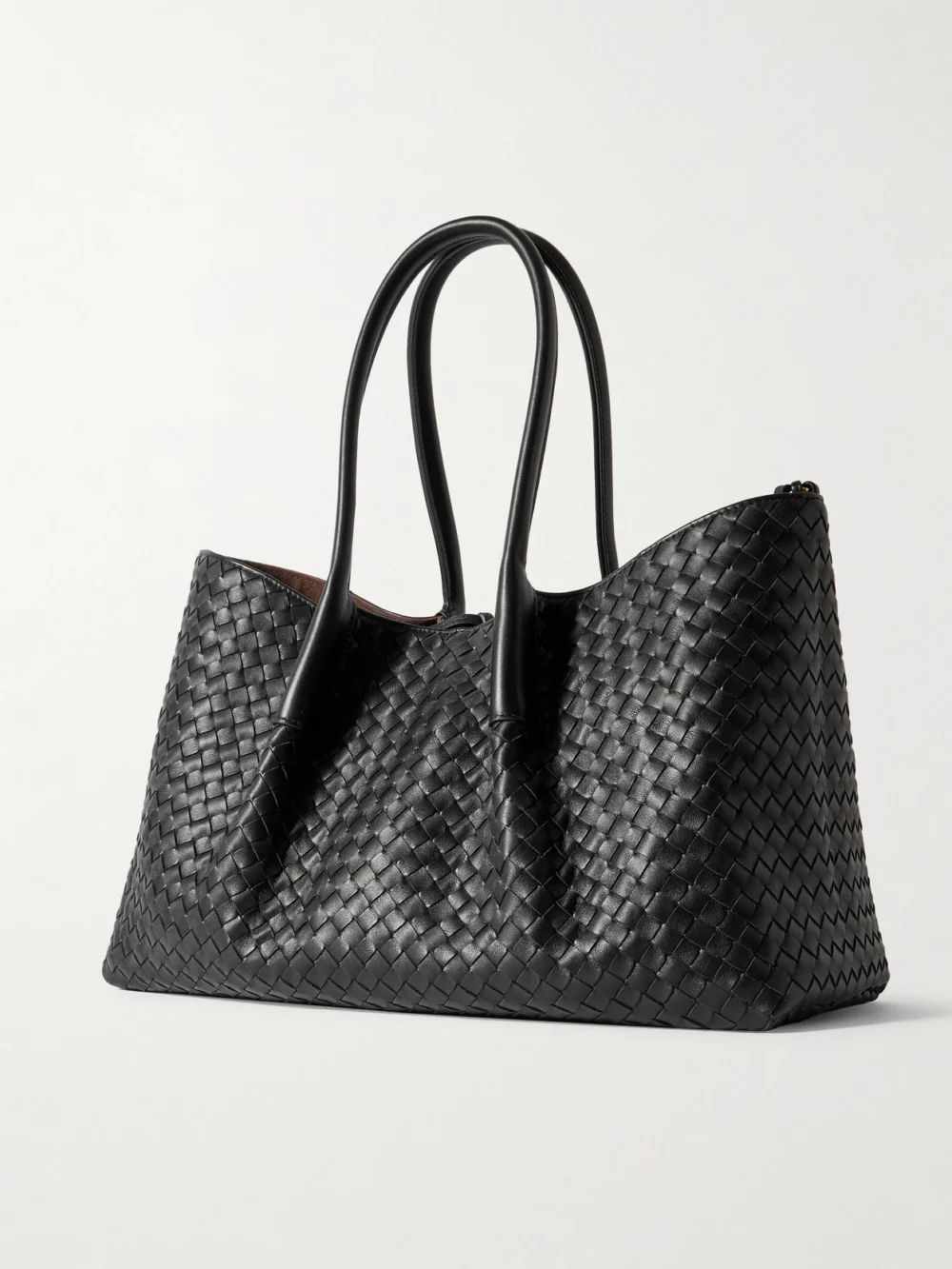 Back view of the Bottega Veneta Pinacoteca Medium Reversible Intrecciato Leather Tote