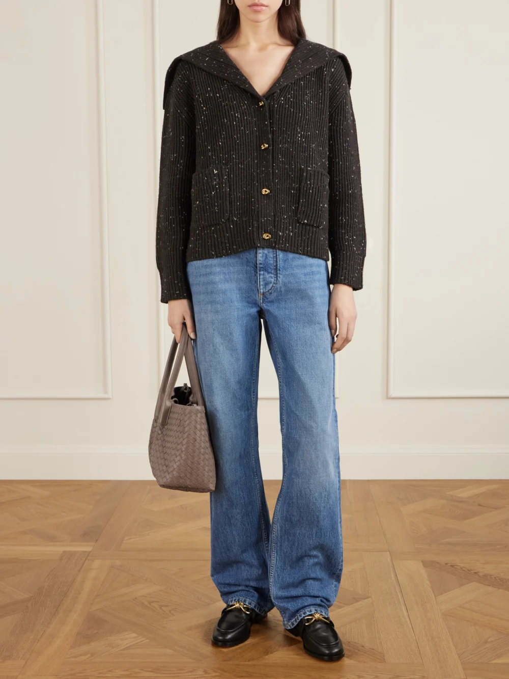 Bottega Veneta Pinacoteca Small Intrecciato Leather Tote, styled view