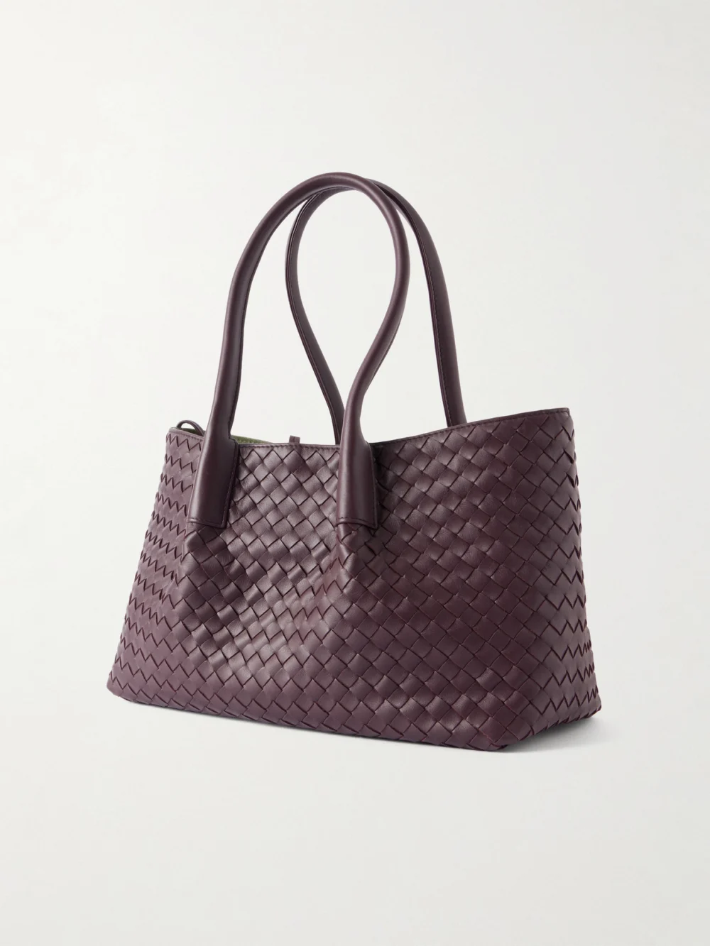 Back view of the Bottega Veneta Pinacoteca Small Intrecciato Leather Tote