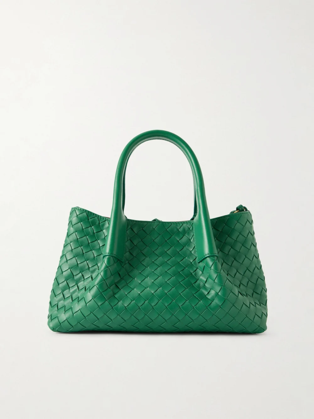 Bottega Veneta Pinacoteca Small Intrecciato Leather Tote in green