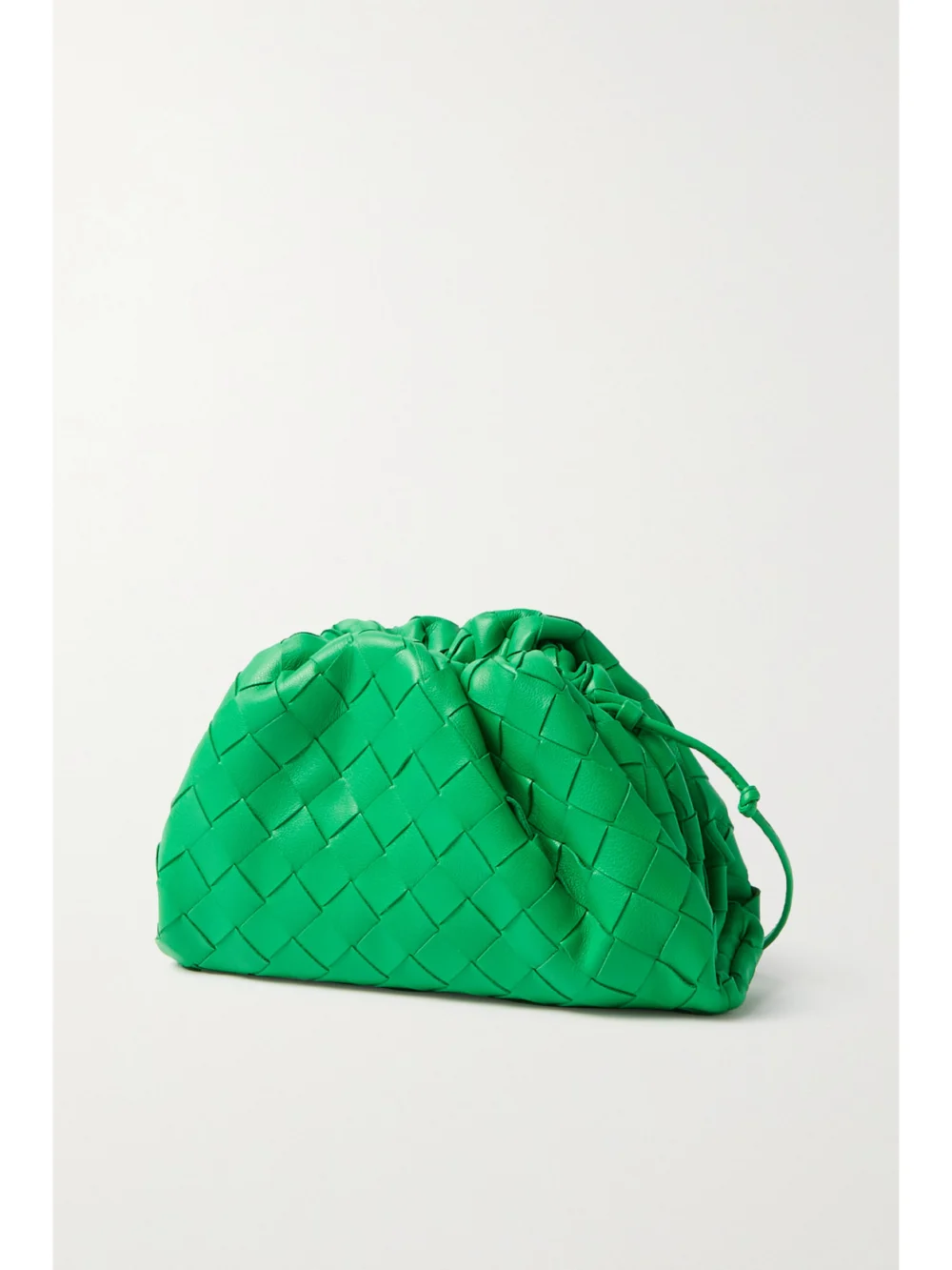 Back view of the Bottega Veneta Pouch Mini Intrecciato Leather Clutch