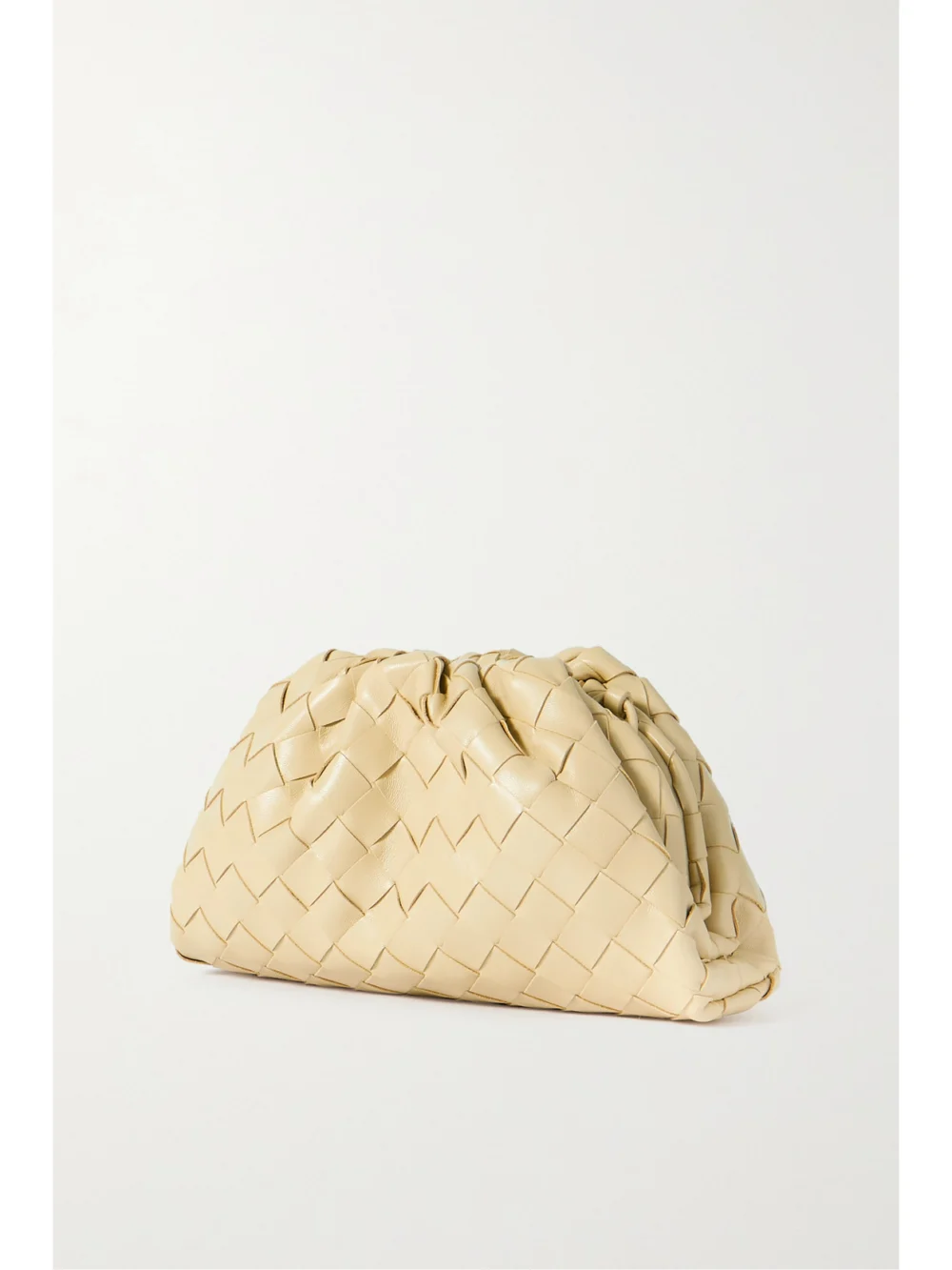 Back view of the Bottega Veneta Pouch Small Intrecciato Leather Clutch