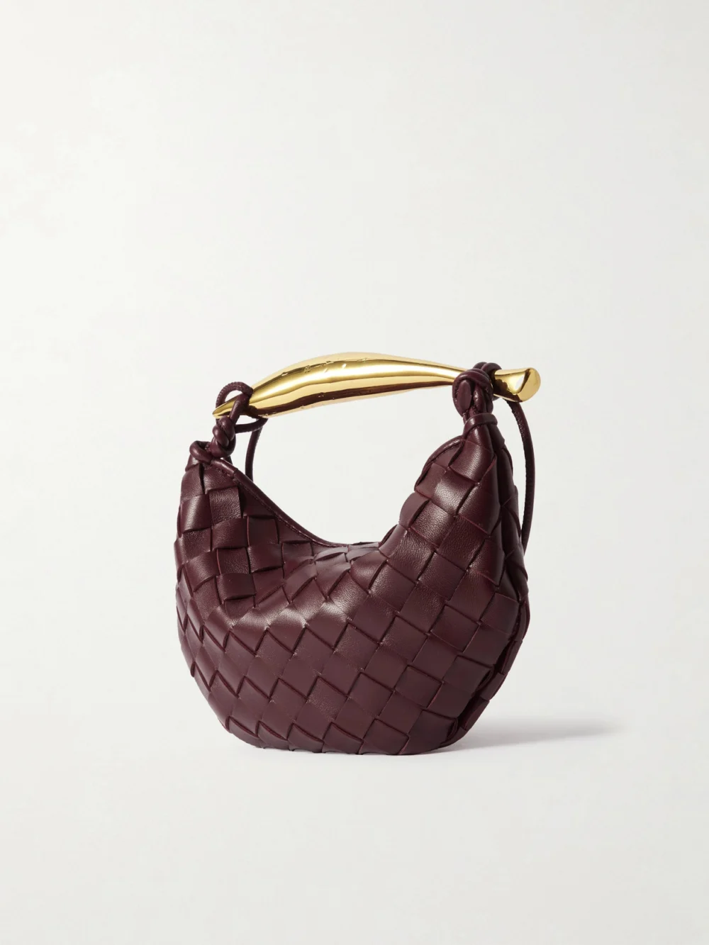 Back view of the Bottega Veneta Sardine Mini Intrecciato Leather Shoulder Bag