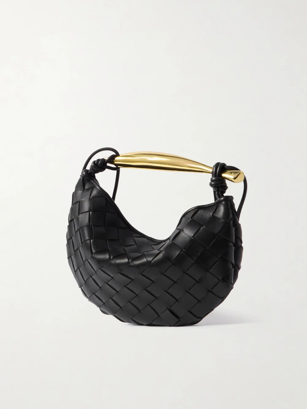 Back view of the Bottega Veneta Sardine Mini Intrecciato Leather Top-handle Bag