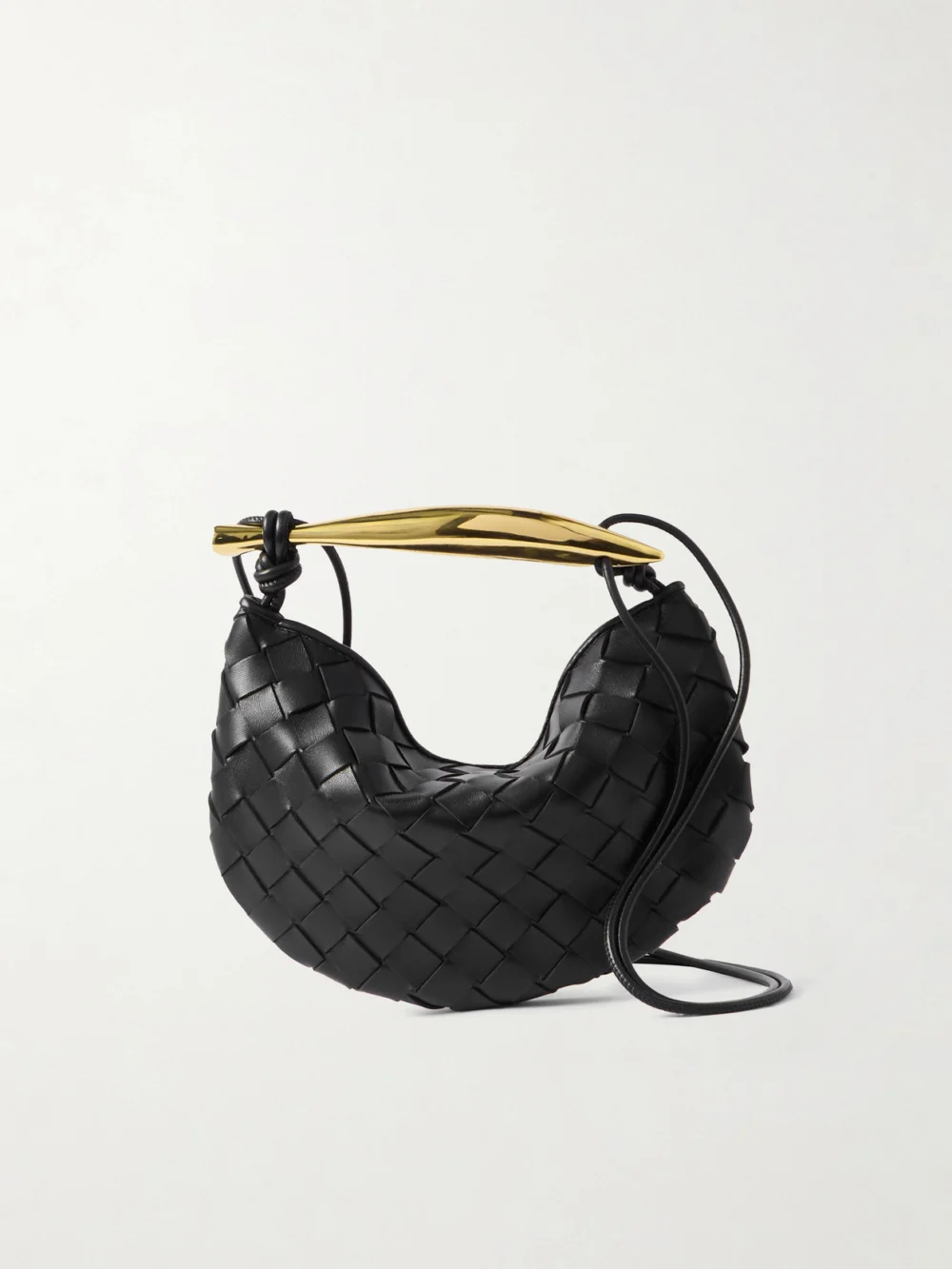 Bottega Veneta Sardine Mini Intrecciato Leather Top-handle Bag in black