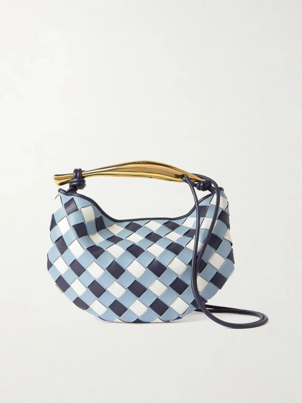 Bottega Veneta Sardine Mini Intrecciato Leather Top-handle Bag in blue