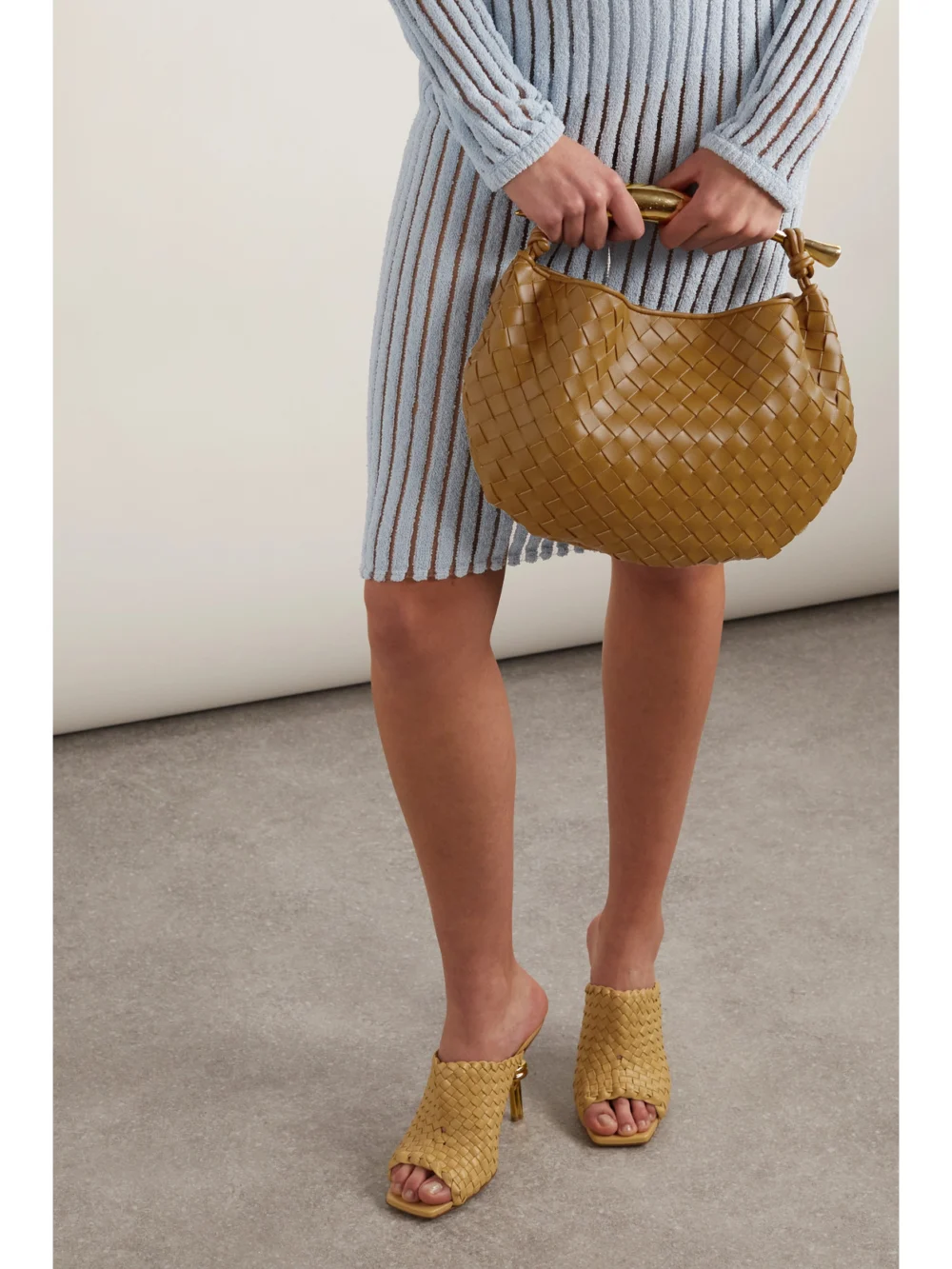 Bottega Veneta Sardine Small Intrecciato Leather Tote, styled view
