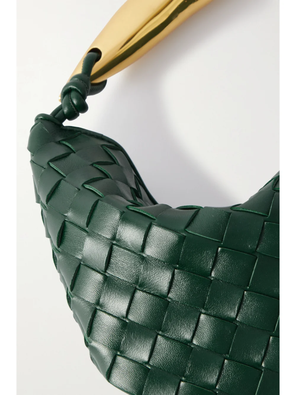 Close-up detail of the Bottega Veneta Sardine Small Intrecciato Leather Tote