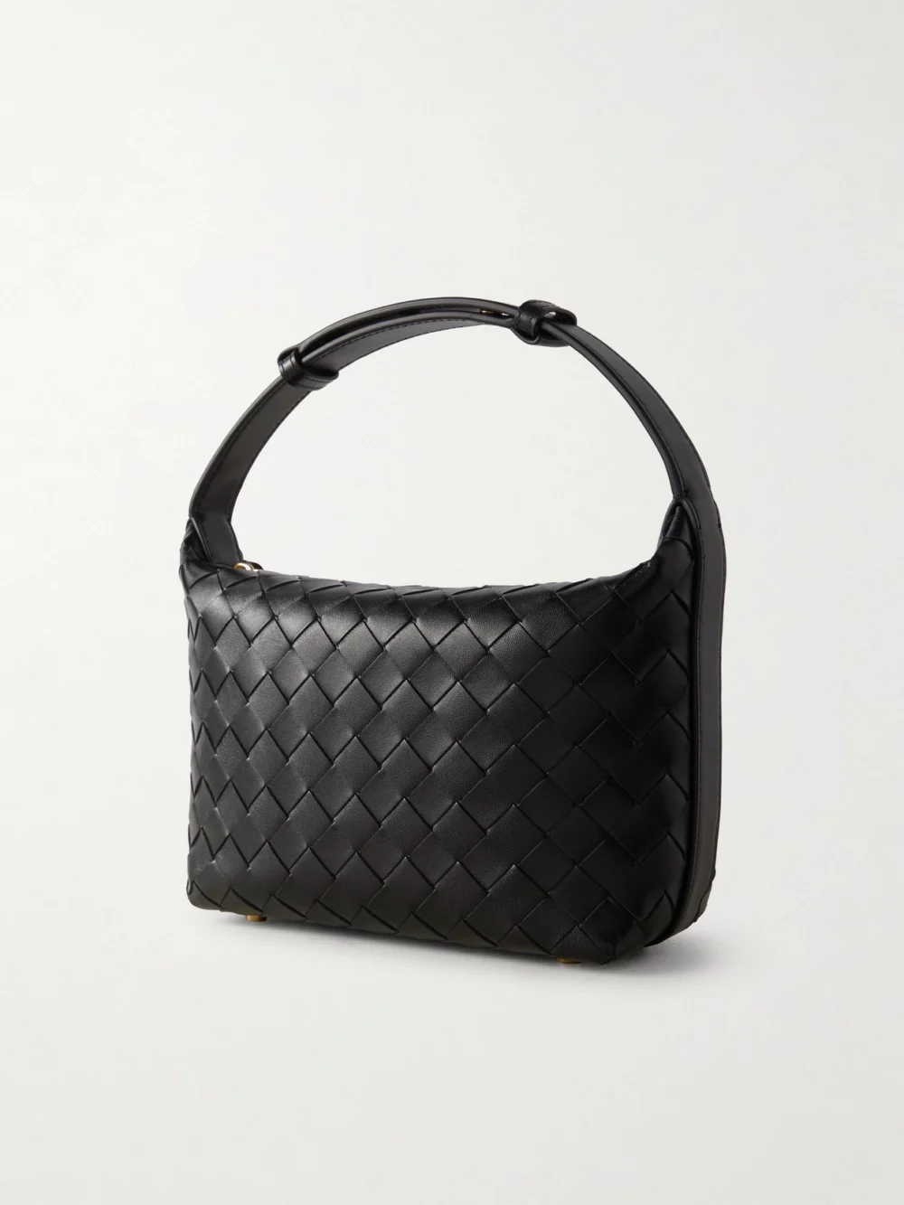 Back view of the Bottega Veneta Wallace Mini Intrecciato Leather Shoulder Bag