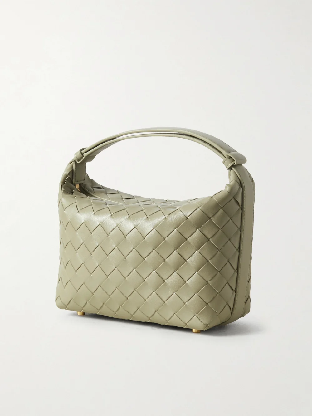 Back view of the Bottega Veneta Wallace Mini Intrecciato Leather Shoulder Bag