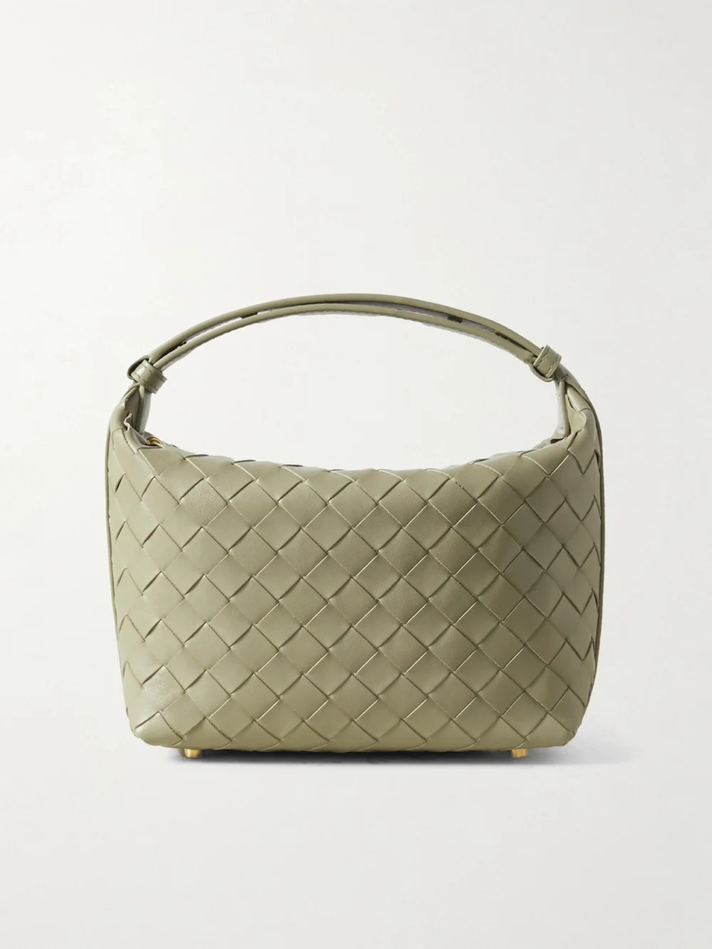 Bottega Veneta Wallace Mini Intrecciato Leather Shoulder Bag in green