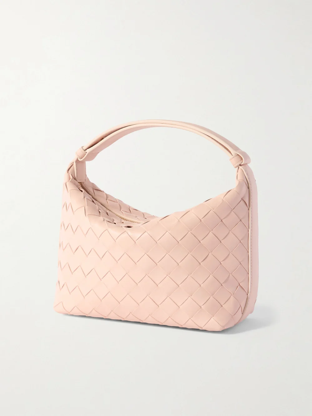 Back view of the Bottega Veneta Wallace Mini Intrecciato Leather Shoulder Bag