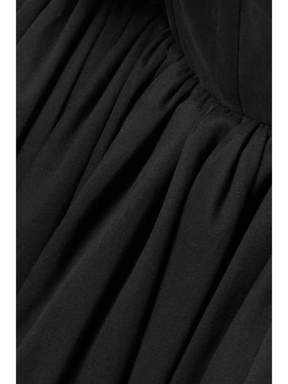 Close-up detail of the Brandon Maxwell Blaise Off-the-shoulder Cotton-blend Poplin Midi Dress