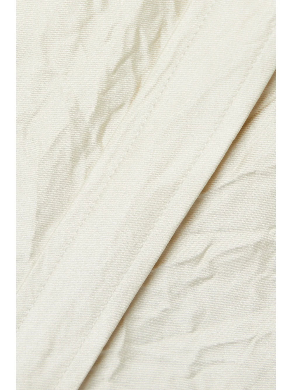 Close-up detail of the Brandon Maxwell The Allie Crinkled Satin-twill Shirt